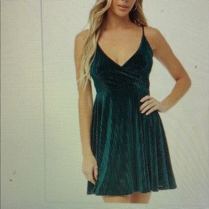 Ribbed Velvet Fit and Flare Dress F21